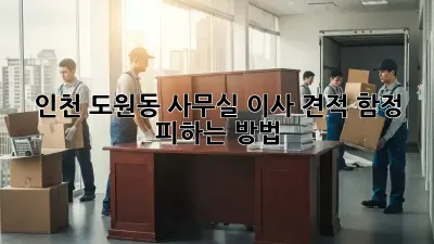 인천 도원동 사무실 이사 견적, 함정 피하는 방법!