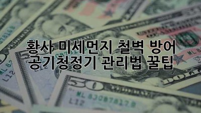 😷 황사, 미세먼지 철벽 방어! 공기청정기 관리법 꿀팁 🍯