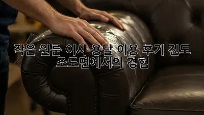 작은 원룸 이사, 용달 이용 후기: 진도 조도면에서의 경험
